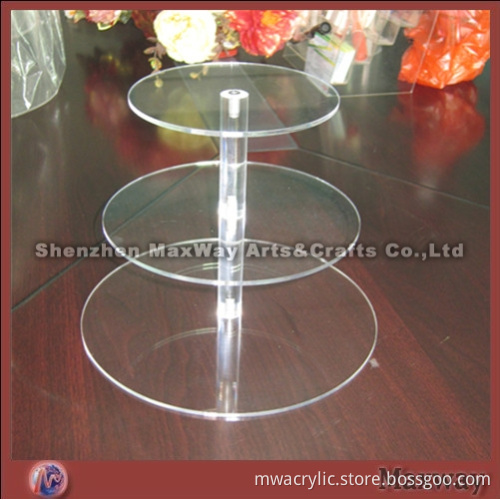 3 Tier Round Clear Table PMMA Cup Cake Display Stand
